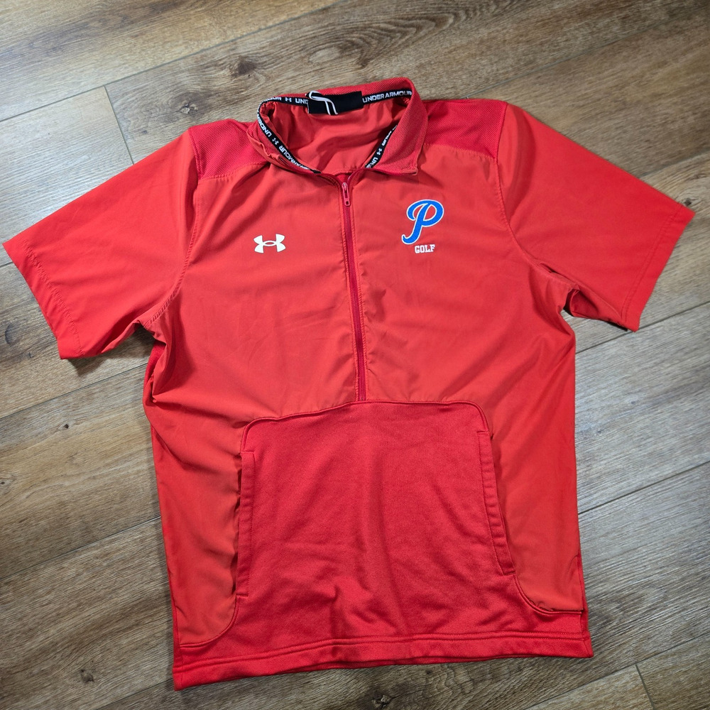 Under Armour Full Zip Windbreaker Jacket M Red Phillies Golf Lightweight